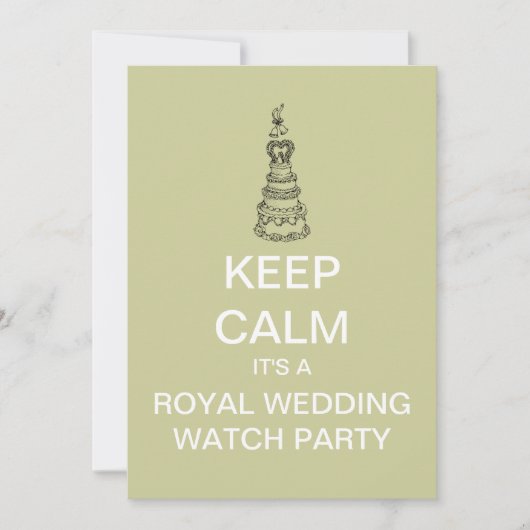 KEEP CALM Royal Wedding Watch Party Invite (Mod) Kaart (Voorkant)
