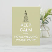 KEEP CALM Royal Wedding Watch Party Invite (Mod) Kaart (Staand voorkant)