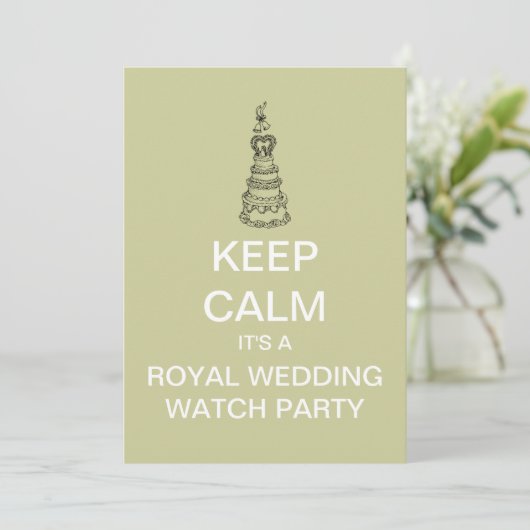 KEEP CALM Royal Wedding Watch Party Invite (Mod) Kaart (Staand voorkant)