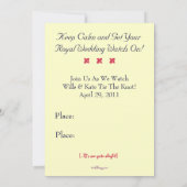 KEEP CALM Royal Wedding Watch Party Invite (Rood) Kaart (Achterkant)