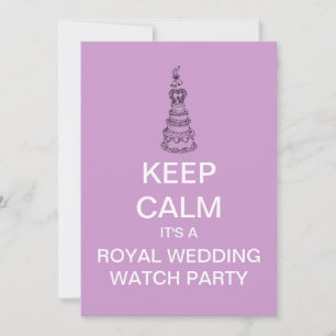 KEEP CALM Royal Wedding Watch Party Uitnodiging