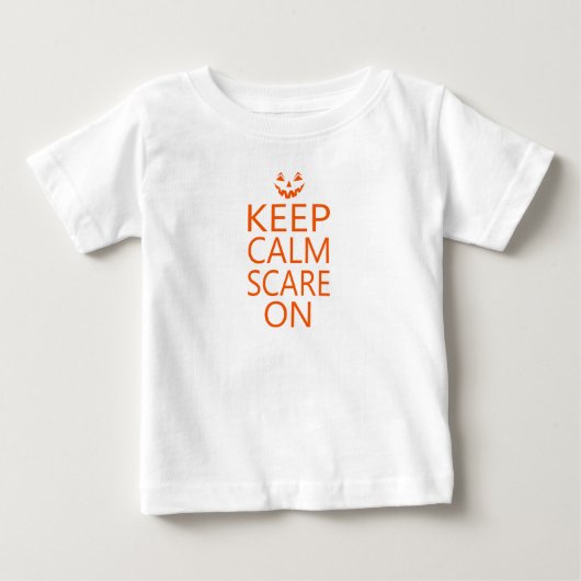 Keep Calm Scare On T-shirt met pompoengezicht (Voorkant)