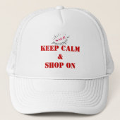 keep calm & shop on trucker pet (Voorkant)