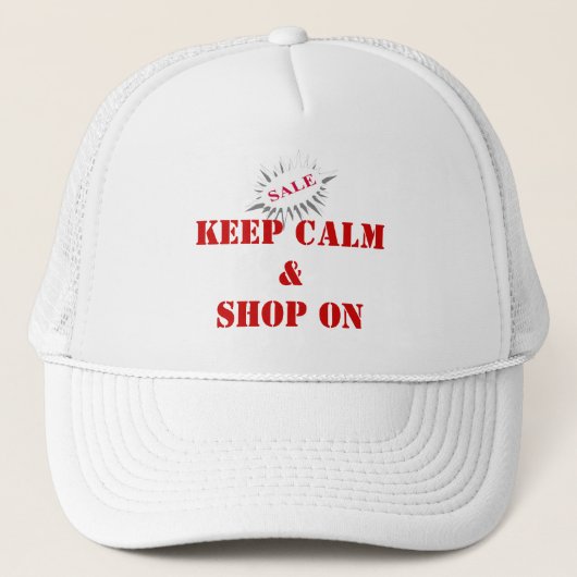 keep calm & shop on trucker pet (Voorkant)