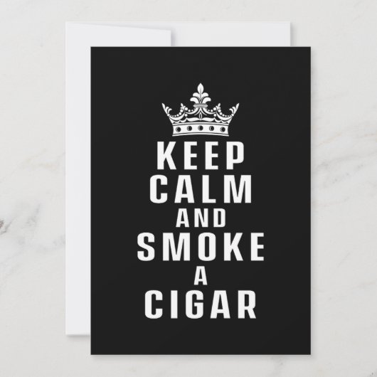 Keep Calm Smoke Cigar Smoker Humidor Cutter Gift Kaart (Voorkant)