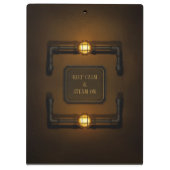 "Keep Calm & Steam On" - Industriële stoompunk Klembord (Achterkant)