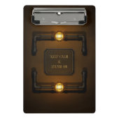 "Keep Calm & Steam On" - Industriële stoompunk Mini Klembord (Voorkant)