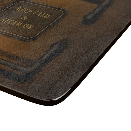 "Keep Calm & Steam On" - Industriële stoompunk Snijplank (Hoek)