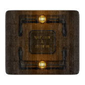 "Keep Calm & Steam On" - Industriële stoompunk Snijplank (Voorkant)