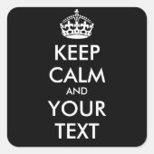 Keep Calm Sticker - gepersonaliseerde tekst (Voorkant)