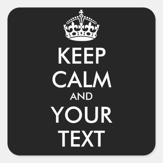 Keep Calm Sticker - gepersonaliseerde tekst (Voorkant)
