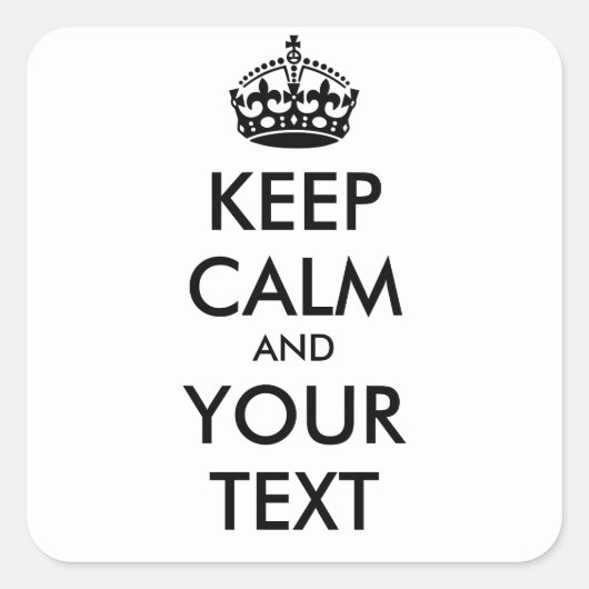 Keep Calm Sticker - gepersonaliseerde tekst (Voorkant)