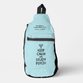 Keep Calm & Study Psych aangepaste naam, tekst & k Sling Bag (Voorkant)