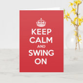 Keep Calm Swing Greeting Note Card Kaart (Gele Bloem)