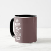  Keep Calm Taupe Coffee Mugs Sjabloon Mok (Voorkant links)