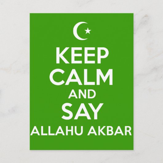 Keep Calm Tekbir Briefkaart (Voorkant)