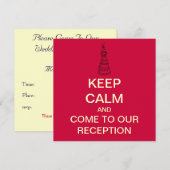 KEEP CALM Trouwreceptie Uitnodiging (Rood) (Voorkant / Achterkant)