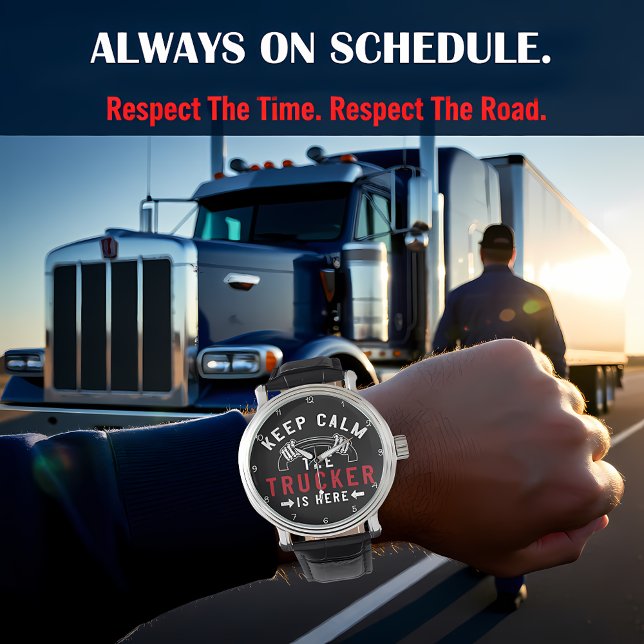 Keep Calm Trucker Is Here Horloge (Creator heeft geüpload)