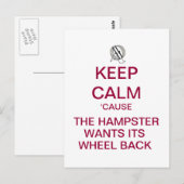KEEP CALM Uit het Briefkaart van het hamsterwiel (Voorkant / Achterkant)
