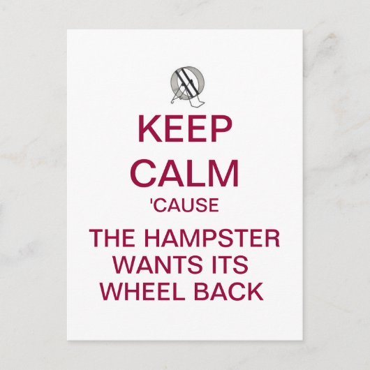 KEEP CALM Uit het Briefkaart van het hamsterwiel (Voorkant)