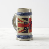 KEEP CALM UK Flag GIFTS Bierpul (Voorkant links)
