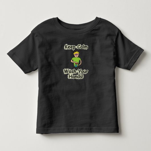 Keep Calm Wash Your Hands Kinder Shirts (Voorkant)