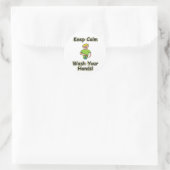 Keep Calm Wash Your Hands Ronde Sticker (Tas)