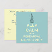 KEEP CALM Wedding Rehearsal Dinner Invite (Aqua) Kaart (Voorkant / Achterkant)