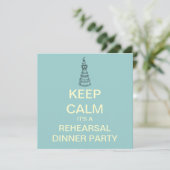 KEEP CALM Wedding Rehearsal Dinner Invite (Aqua) Kaart (Staand voorkant)
