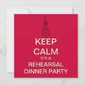 KEEP CALM Wedding Rehearsal Dinner Invite (rood) Kaart (Voorkant)