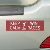 Keep Calm & Win Races aangepaste kleur bumperstick Bumpersticker (Op auto)
