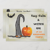 Keep Calm Witch Pet Halloween Party Kaart (Voorkant / Achterkant)