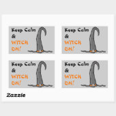 Keep Calm Witch Pet Halloween Rechthoekige Sticker (Vel)