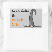 Keep Calm Witch Pet Halloween Rechthoekige Sticker (Tas)