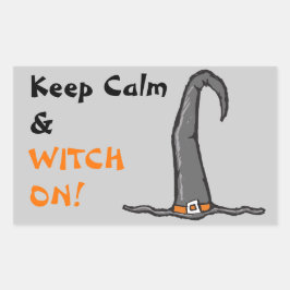 Keep Calm Witch Pet Halloween Rechthoekige Sticker
