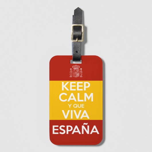 Keep Calm y que viva España Bagagelabel (Voorkant (verticaal))