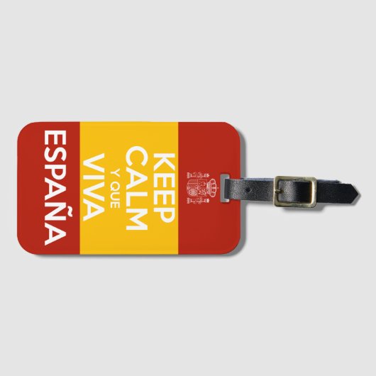 Keep Calm y que viva España Bagagelabel (Voorkant (horizontaal))