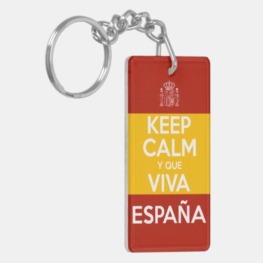 Keep Calm y que viva España Sleutelhanger (Voorkant Links)