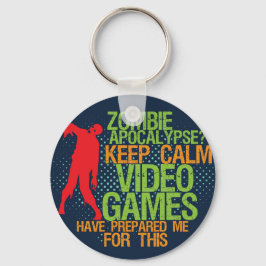 Keep Calm Zombie Apocalypse Funny Gamers Sleutelha Sleutelhanger