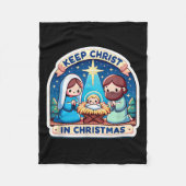 Keep Christ In Christmas Nativity Scene Manger Jes Fleece Deken (Voorkant)