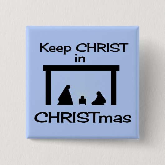 Keep CHRIST in CHRISTmas Square Button / Pin (Voorkant)