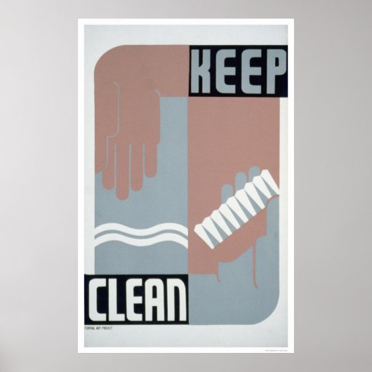 Keep Clean 1938 WPA Poster (Voorkant)