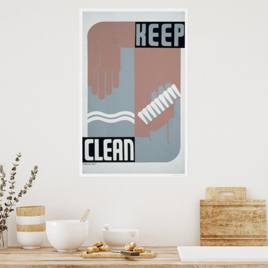 Keep Clean 1938 WPA Poster (Keuken)