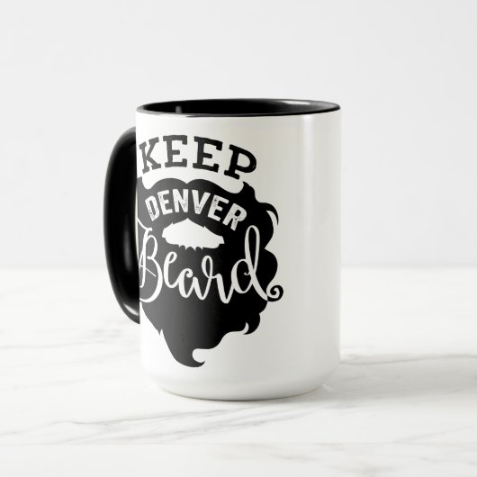 "Keep Denver Beard" - twee toonaangevende Mok (Voorkant links)