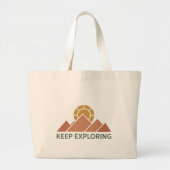 Keep Exploring Minimalist Mountain Nature Tote Bag (Voorkant)