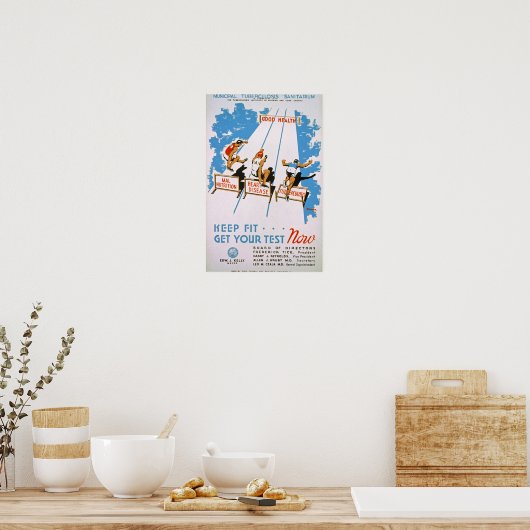 Keep Fit Vintage Poster (Keuken)