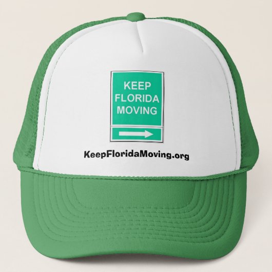 Keep Florida Moving pet - groen & wit (Voorkant)