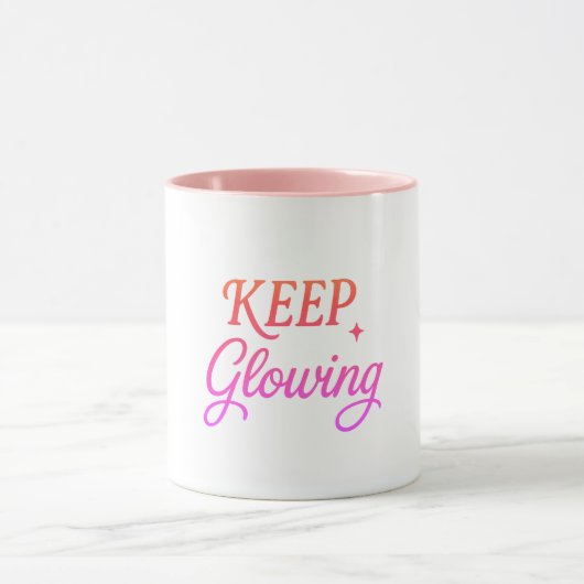 Keep Glowing - Soft Aesthetic Mok (Midden)