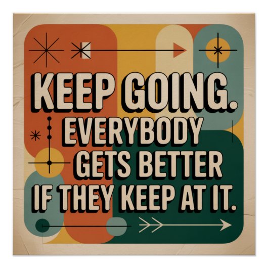 Keep Going. Everybody Gets Better If They Keep At Perfect Poster (Voorkant)
