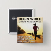 Keep Going - Hardlooptraining voor vrouwen Motivat Vierkante Button 5,1 Cm (Voorkant /achterkant)